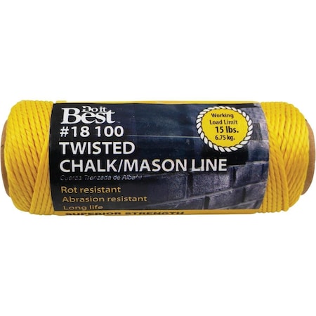 All-Source 100 Ft. Fluorescent Yellow Twisted Nylon Mason Line 306948
